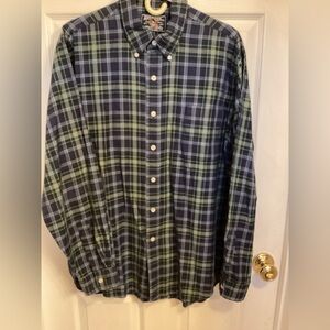 American Living Navy and Green Plaid Shirt